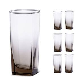 Copo Vidro 320ml (Suco, água) BALI SOLID jogo c/ 6 Cinza