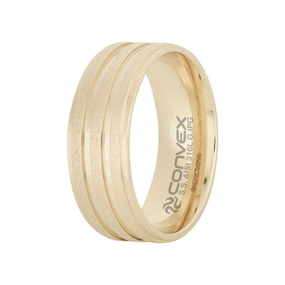 Aliança Aço Atlantis 8mm Gold IPG com GTR