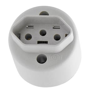 Tomada 2P+T Bipolar Externa Redonda Cinza 10A Emb. c/ 10 Un. - Ilumi