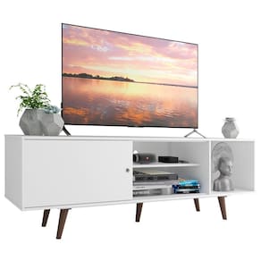 Rack Madesa Dubai para TV até 65 Polegadas com Pés - Branco/Rustic
