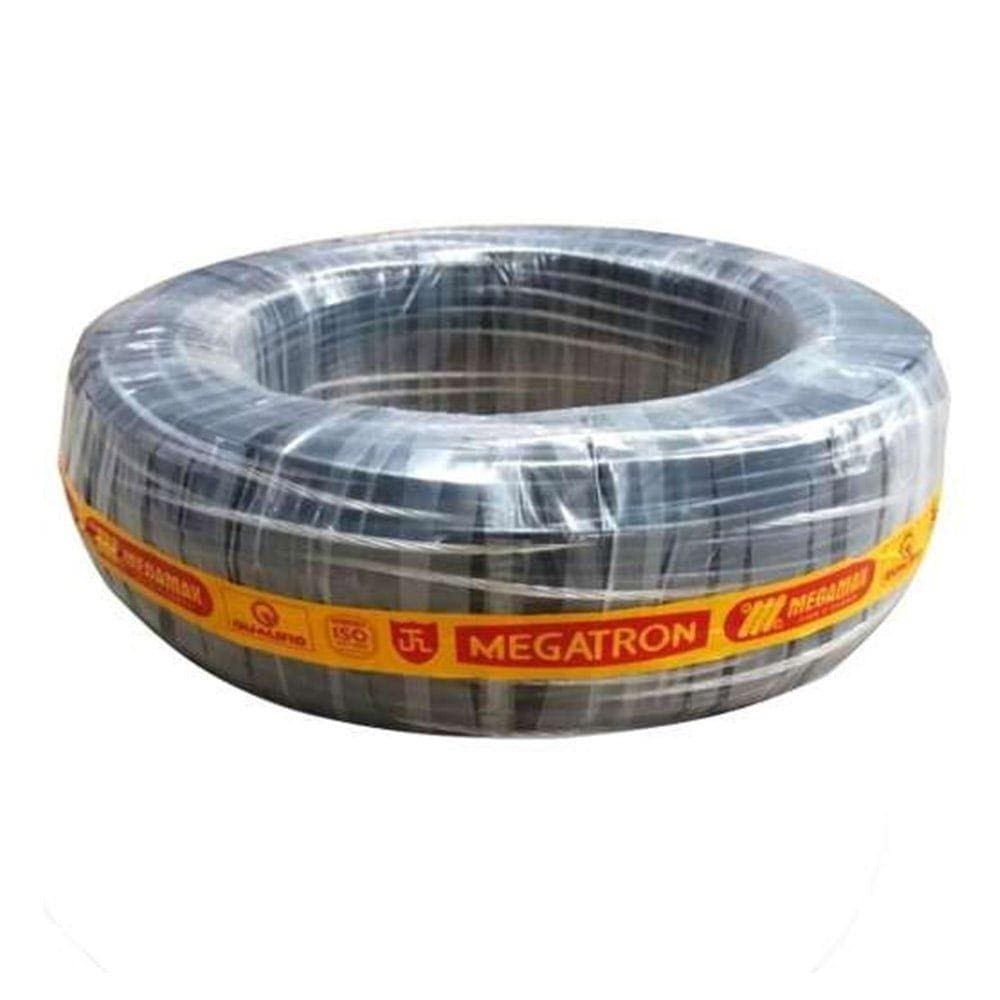 Cabo Alumínio Triplex Megatron 10MMx500M Rolo Preto/Cinza