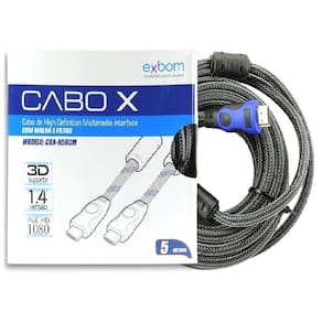 Cabo Hdmi 2.0 4k 1080p Full Hd com Filtro Tv Lcd Led Xbox Ps3 5 Mts