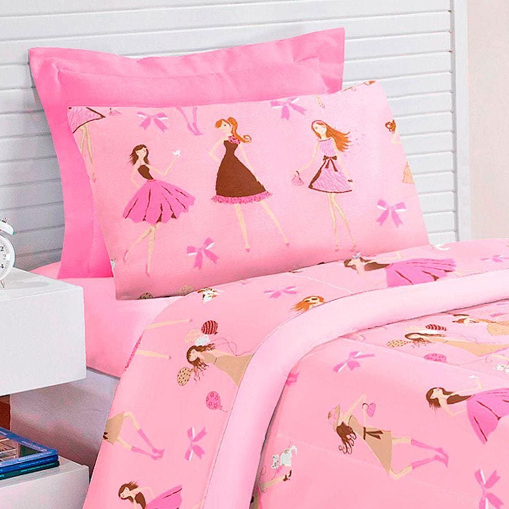 Jogo De Cama Barbie Menina Reinos Magicos Infantil 2 Peças Lepper