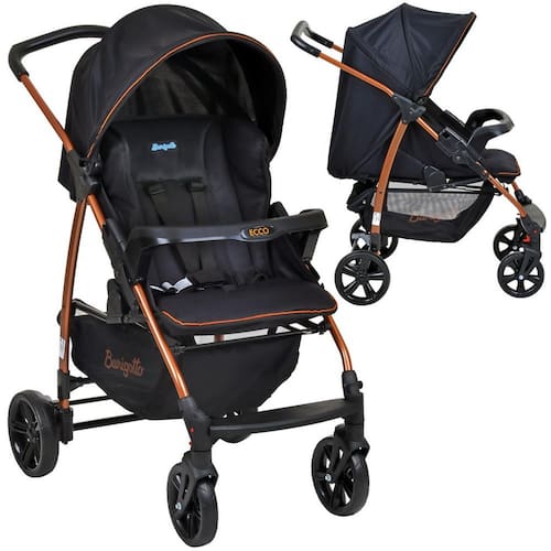 Carrinho de Bebe Passeio Burigotto Ecco Preto Bronze