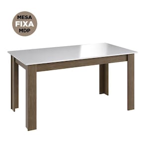 Mesa Fixa Jantar Cozinha Multiuso 140x78cm - Ameixa/branco