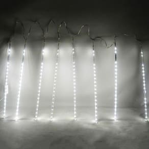 Cascata Pisca Pisca Natal Snow Fall Chuva de Neve 8 Tubos Branco 320 Leds