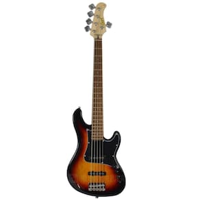 Baixo Cort 5 Cordas Jazz Bass Ativo GB 35JJ 3TS Contrabaixo Sunburst Estilo Old Feito na Indonésia