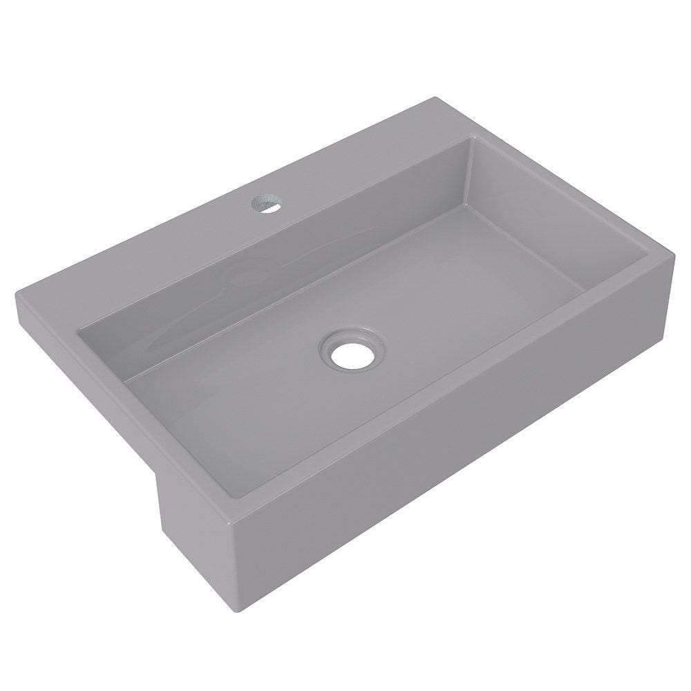 Cuba Pia Semi Encaixe para Banheiro Retangular 54cm XRT0 C08 Cinza - Mpozenato