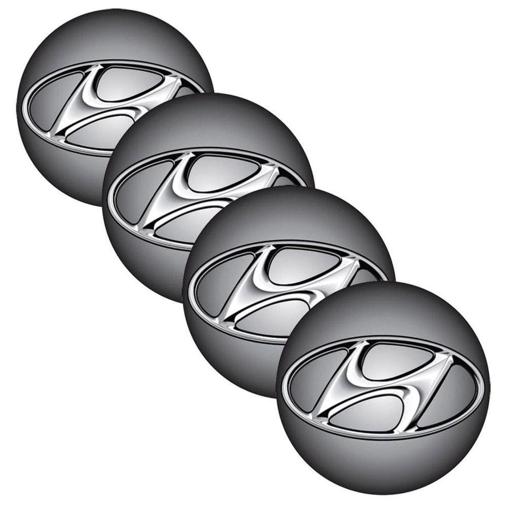 Kit Emblema Calota Resinado 4 Unidades Hyundai 48Mm Degrade