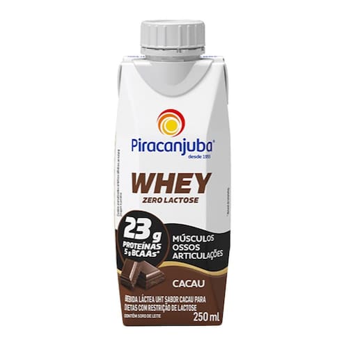 Bebida Láctea Piracanjuba Whey Zero Lactose Cacau 250ml é boa?