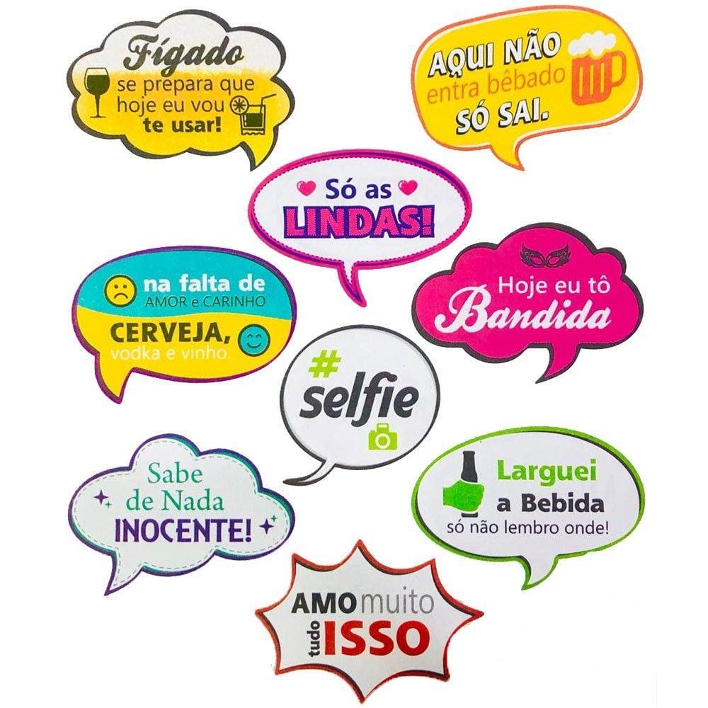 Kit Plaquinhas Divertidas para Festas - 10 unidades