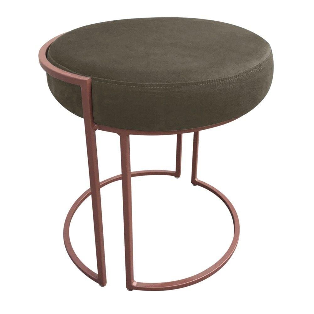 Puff Love Suede Base Cobre D`Rossi