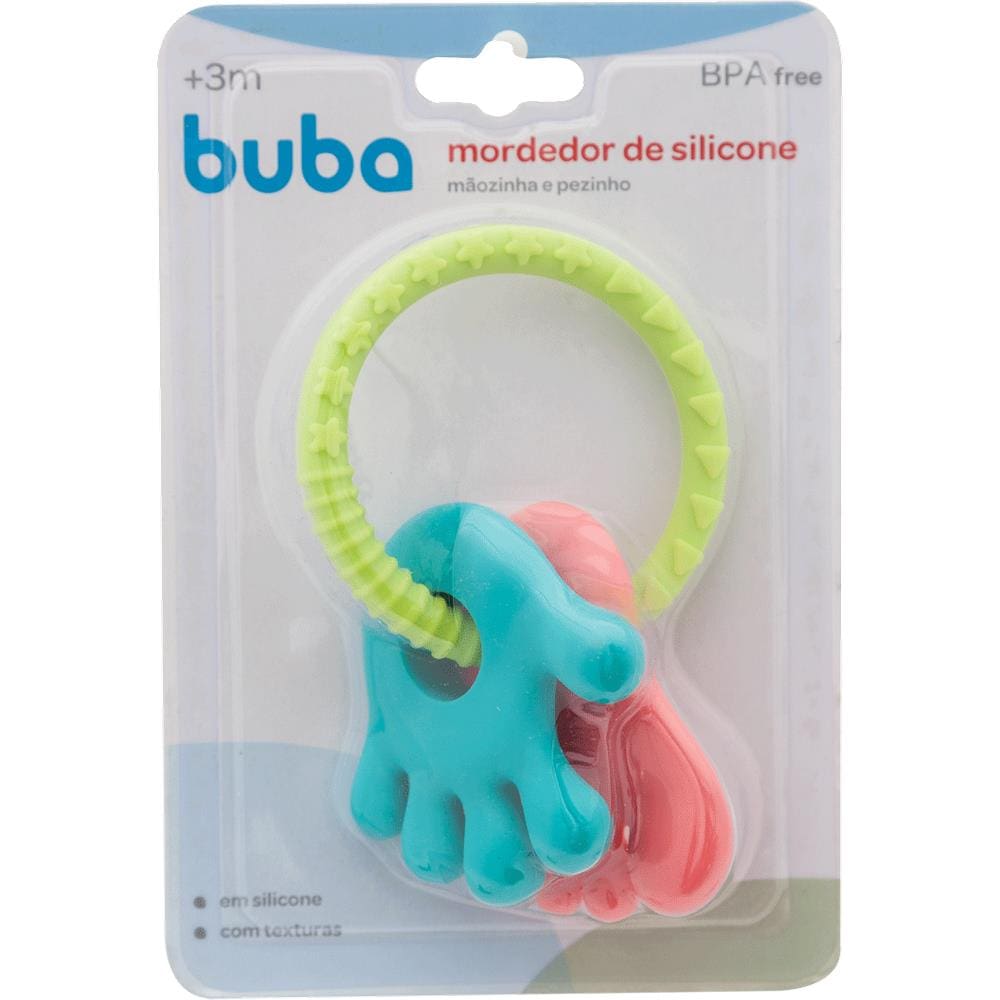 Mordedor De Silicone Mãozinha E Pezinho Rosa Buba Baby