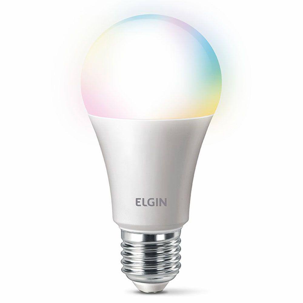 imagem-Smart Lâmpada LED A60 Colorida Inteligente 10W com WiFi Elgin Bivolt