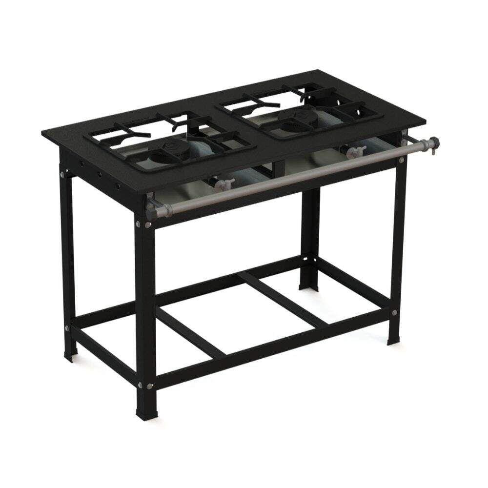 Fogão 2 Bocas Jl Colombo Industrial 30x30 P7 Baixa Pressão 2qs Preto