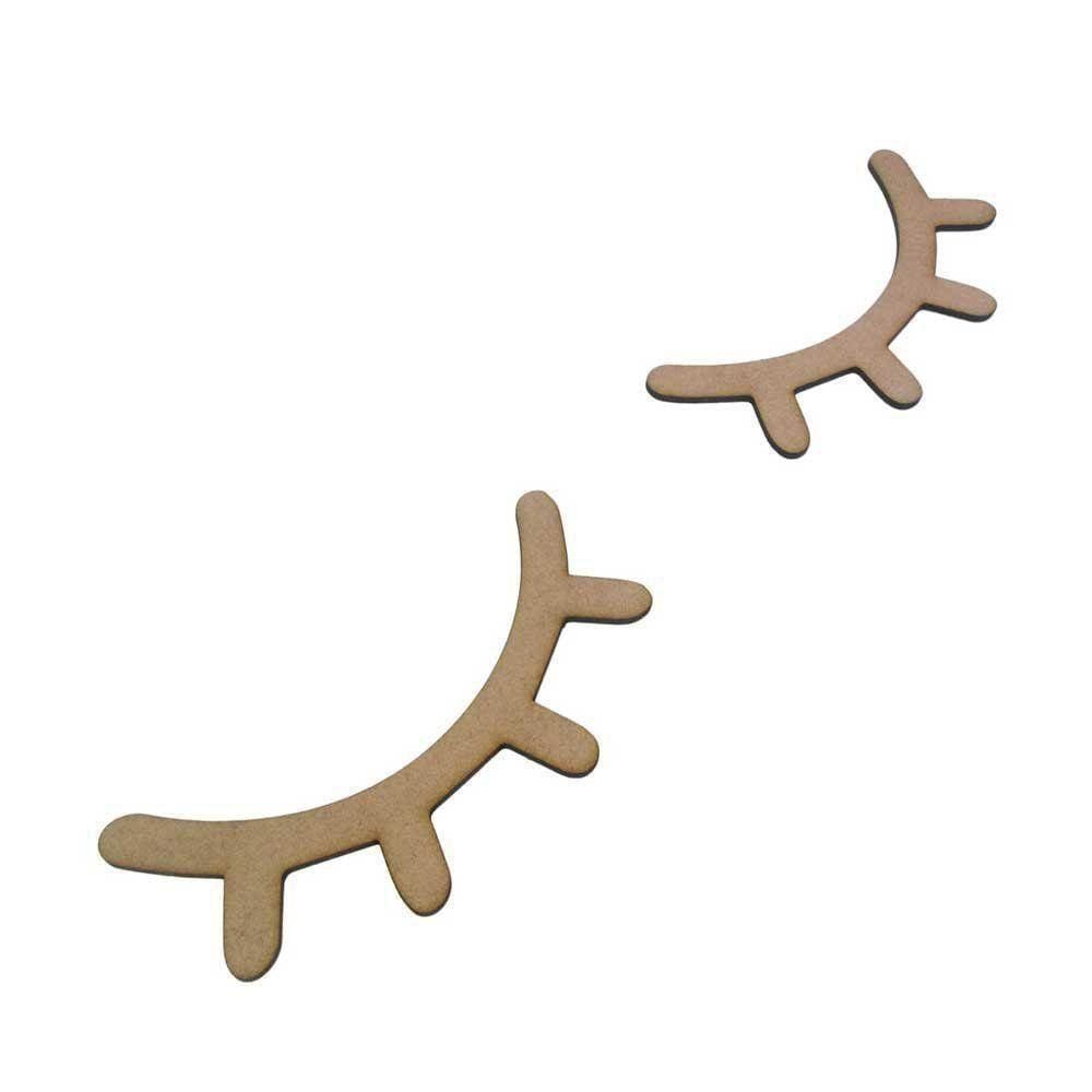 Par De Cílios Decorativos Mdf Cru 3mm 25x13 - D´rossi