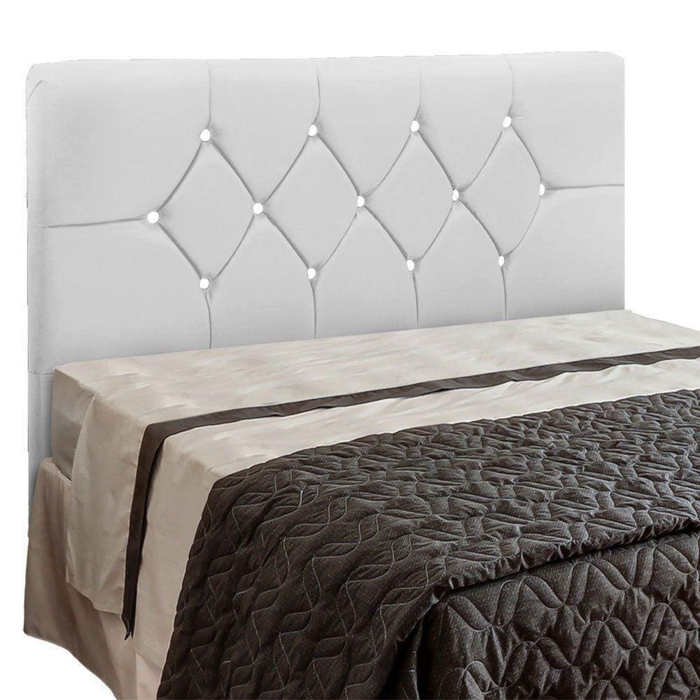 Cabeceira França Para Cama Box Queen 160 Cm Corino Branco