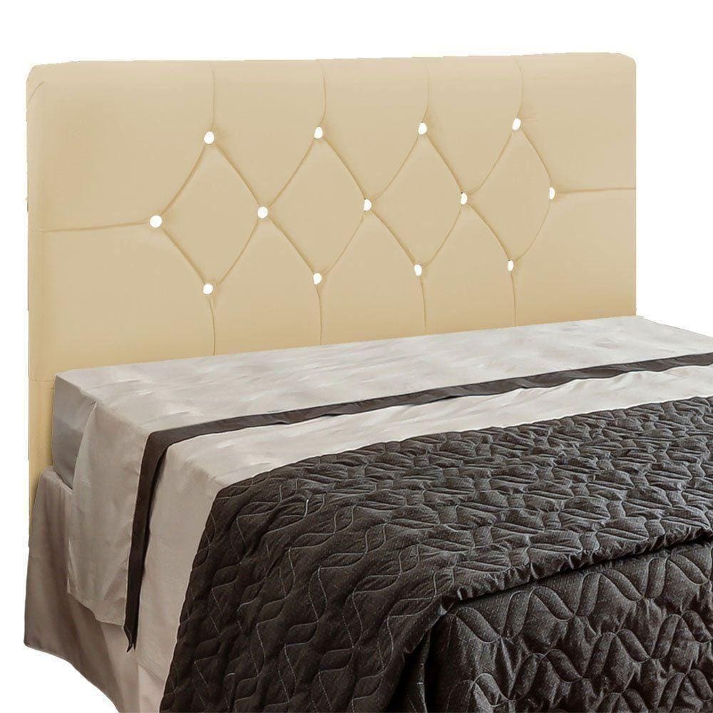 Cabeceira França Para Cama Box Solteiro 90 Cm Corino Areia