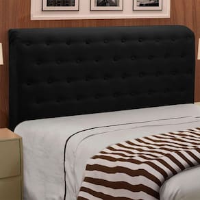 Cabeceira Giovana Cama Box Casal 140 Cm Suede Preto Drossi
