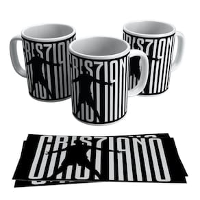 Caneca Cristiano Ronaldo Logo CR7 Juventus Craque Futebol
