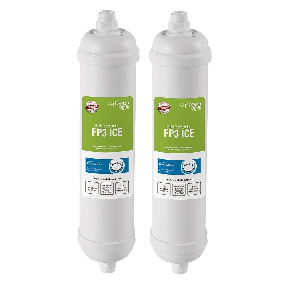 Kit 2 refil filtro externo agua fp3 ice geladeira side by side