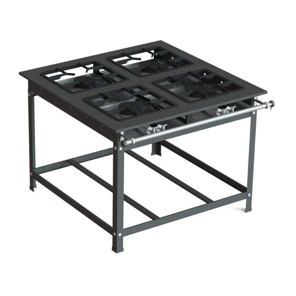 Fogão 4 Bocas Jl Colombo Industrial 30x30 P7 Baixa Pressão Qs Preto