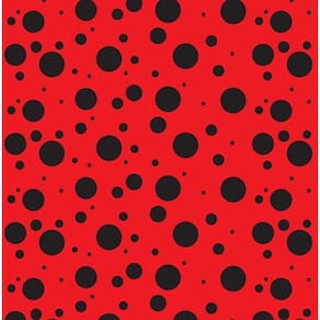 Tnt Estampado Poá Vermelho E Preto 10 Metros
