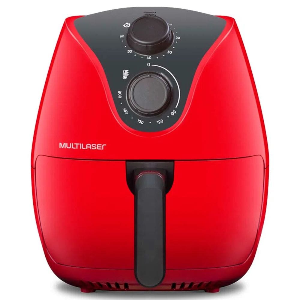 Fritadeira Elétrica sem Óleo Multilaser Air Fryer Gourmet 4 Litros Vermelha - 1500W