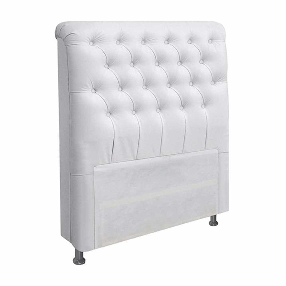 Cabeceira Paris Para Cama Box Solteiro 90 Cm Corino Branco