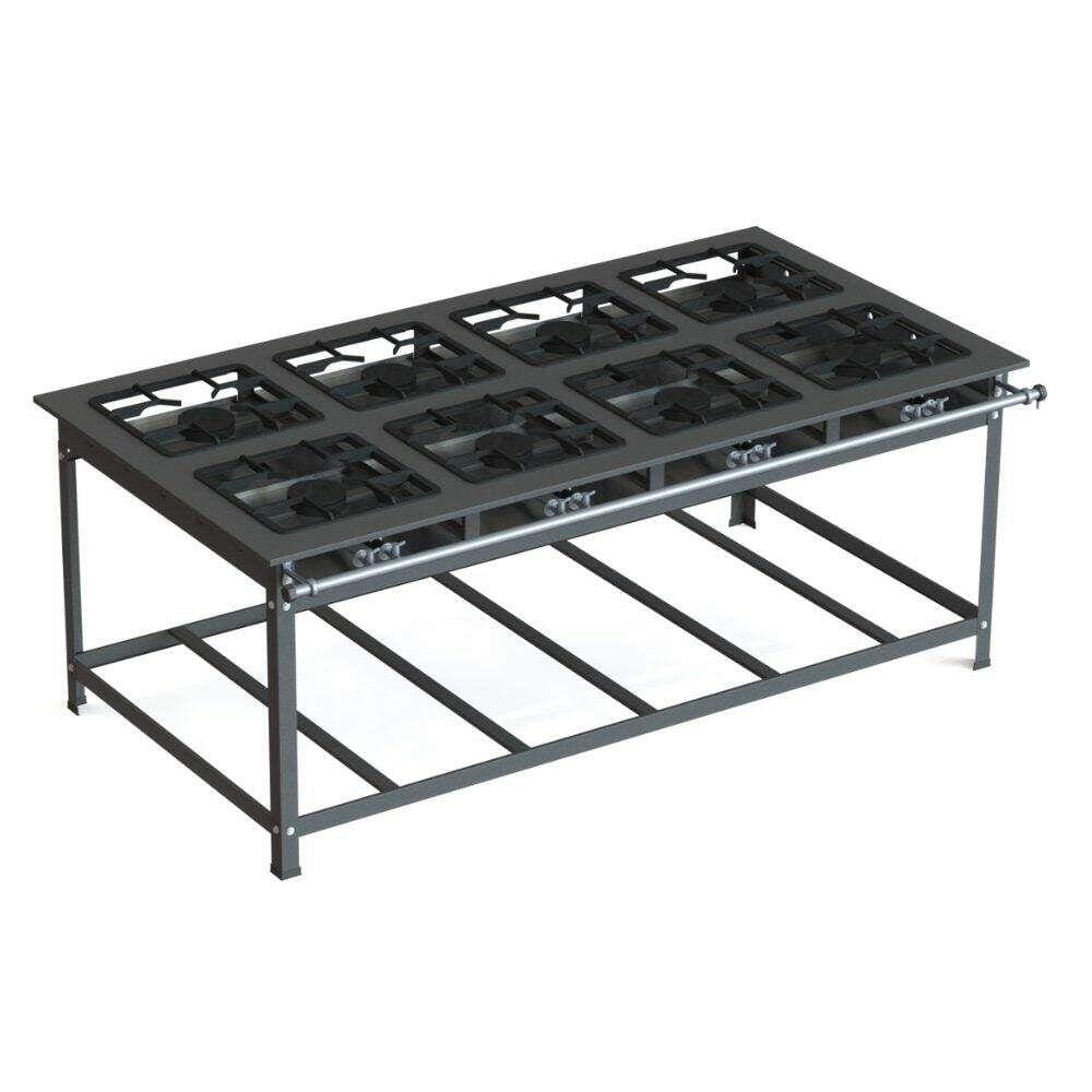 Fogão 8 Bocas Jl Colombo Baixa Pressão P7 30x30 Qs Inox