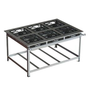 Fogão Industrial Inox 30x30 P7 6 Bocas Alta Pressão - JL Colombo