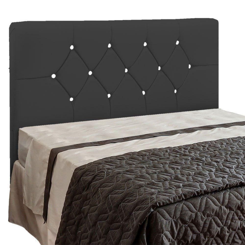 Cabeceira França Para Cama Box Casal 140 Cm Corino Preto 501