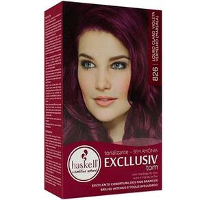 Tonalizante Haskell Excllusiv Color Louro Claro Violeta Vermelho Marsala 826