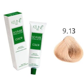 Tinta Keune So Pure 60ml - Cor 9.13 - Louro Muito Claro Cinza Dourado