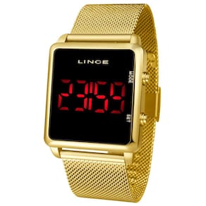Relogio Lince Feminino Mdg4596l Pxkx Digital Dourado Quadrado