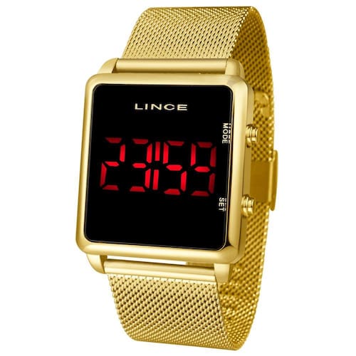 imagem-Relogio Lince Feminino Mdg4596l Pxkx Digital Dourado Quadrado