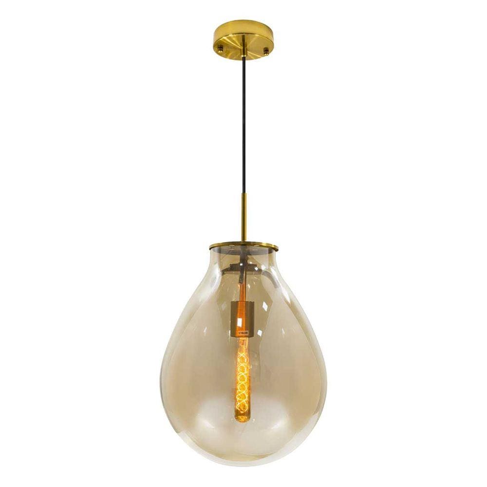 Pendente Caju Cúpula Vidro 30cm Bella + Lâmpada T30 220V  St1882