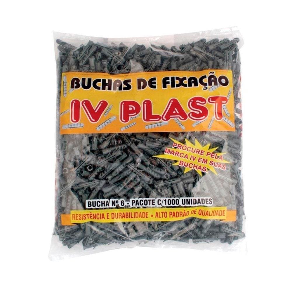 Bucha Plástica Fixação Ivplast N.6 - Embalagem c/ 1.000 unidades