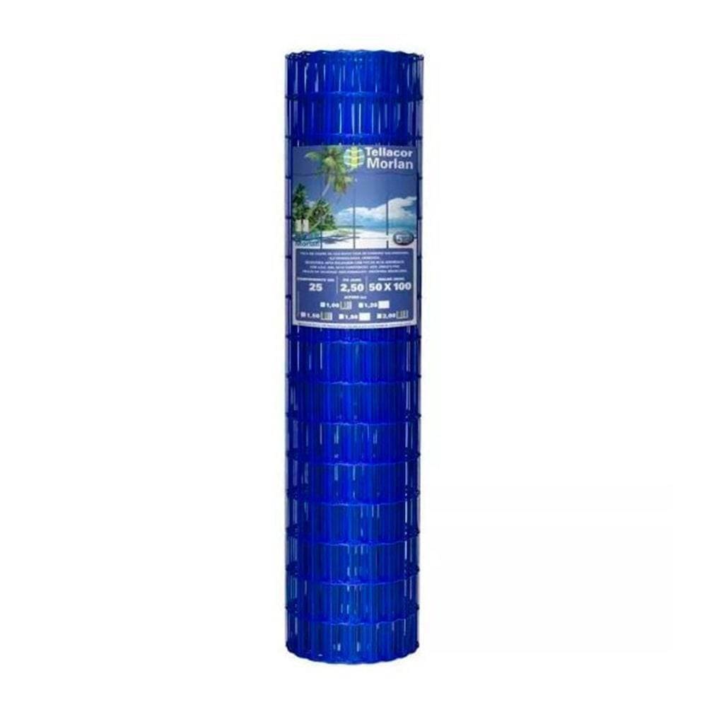 Tela Revestida Tellacor Morlan 100 x 50mm Fio 2,50mm 1,00 x 25m Azul