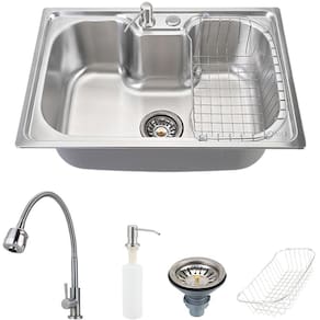 Cuba Para Cozinha Pia Inox Com Acessórios Carajás E Torneira Gourmet Jaguaribe Pingoo.casa