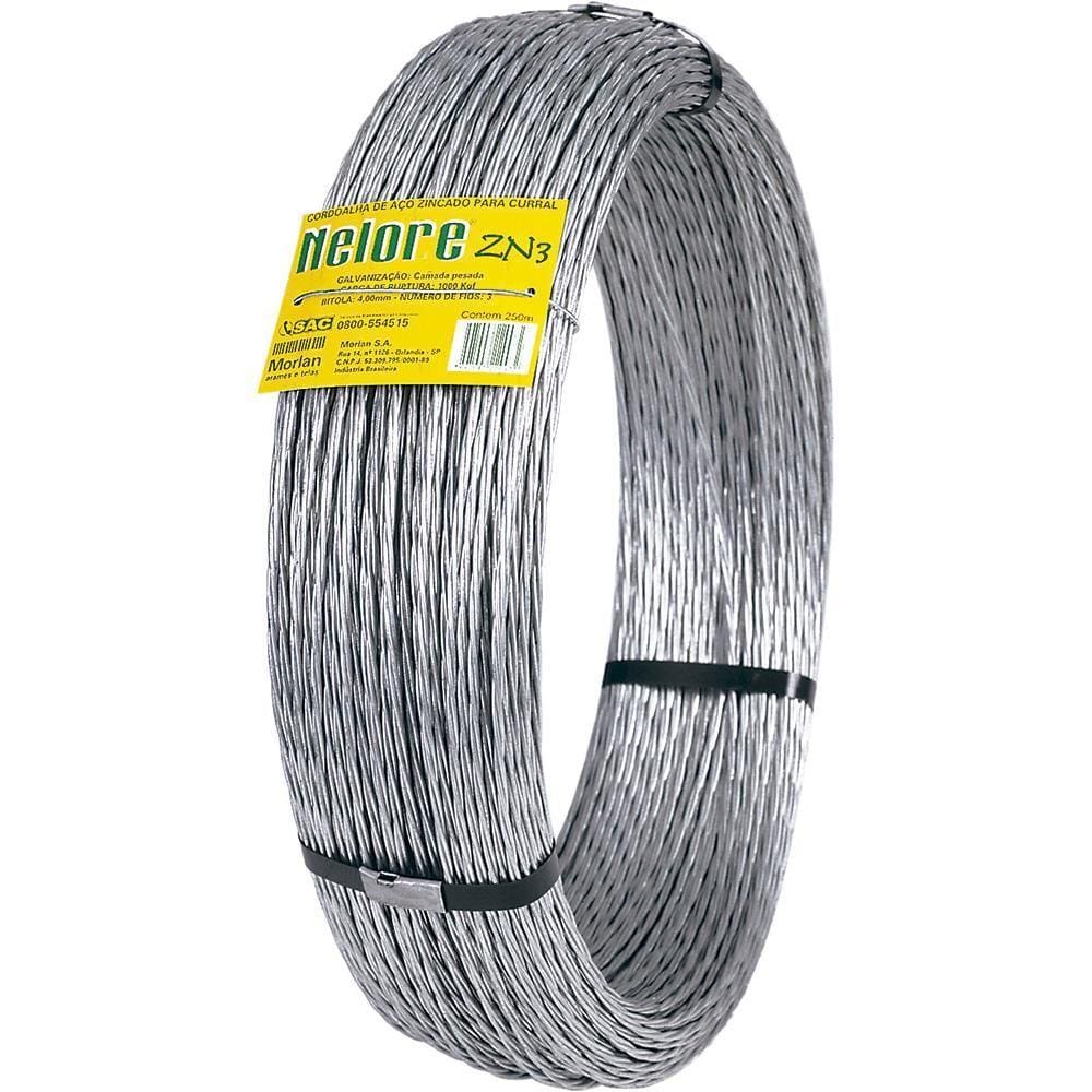 Cordoalha Morlan Nelore ZN3 3Fios Resistência 1000Kgf 250m