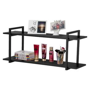 Nicho Sala e Quarto Preto com Prateleiras Preto 100cm