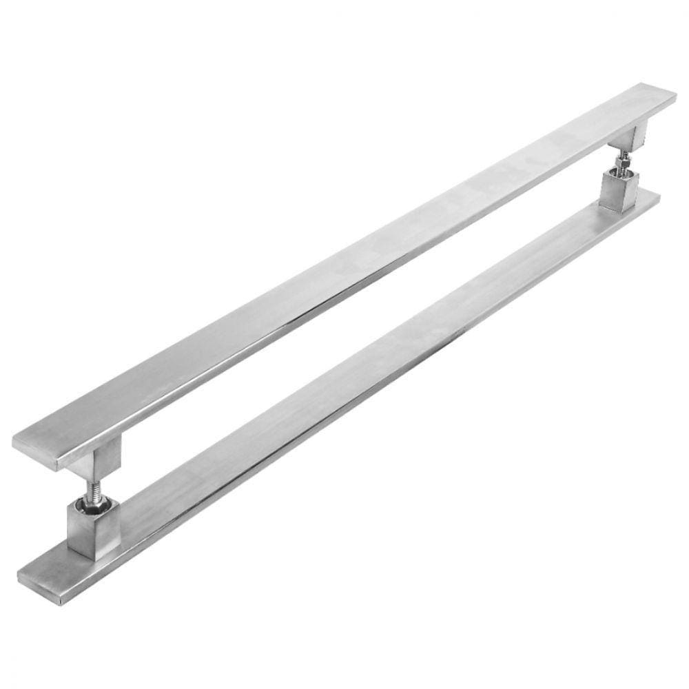 Puxador Inox Escovado para Porta Pivotante Madeira 1.00m