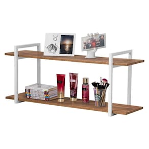 Nicho Sala e Quarto Branco com Prateleiras Amadeirado 120cm