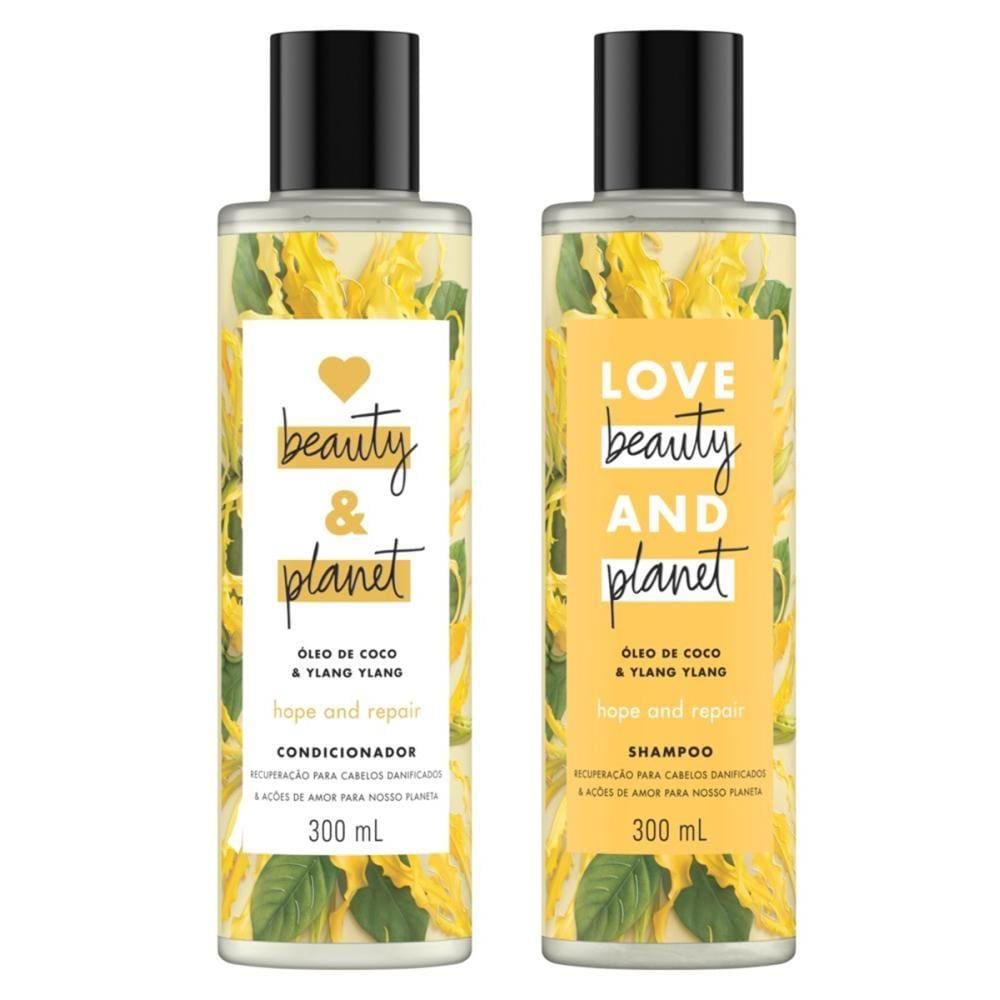 Kit Shampoo 300ml + Condicionador Love Beauty & Planet Hope and Repair 300ml