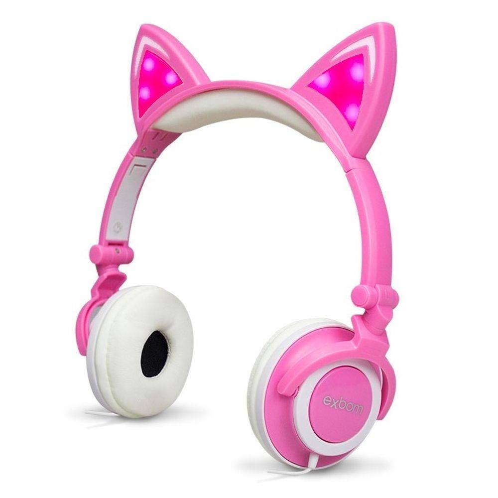 Fone de ouvido para crianca orelha de gato tiara unicornio exbom | Casas  Bahia