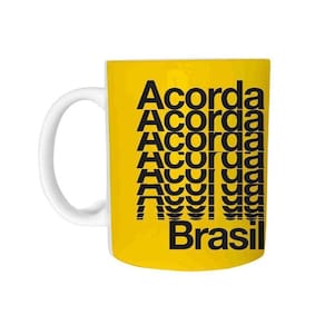 Caneca Política Acorda Brasil Cerâmica 325Ml