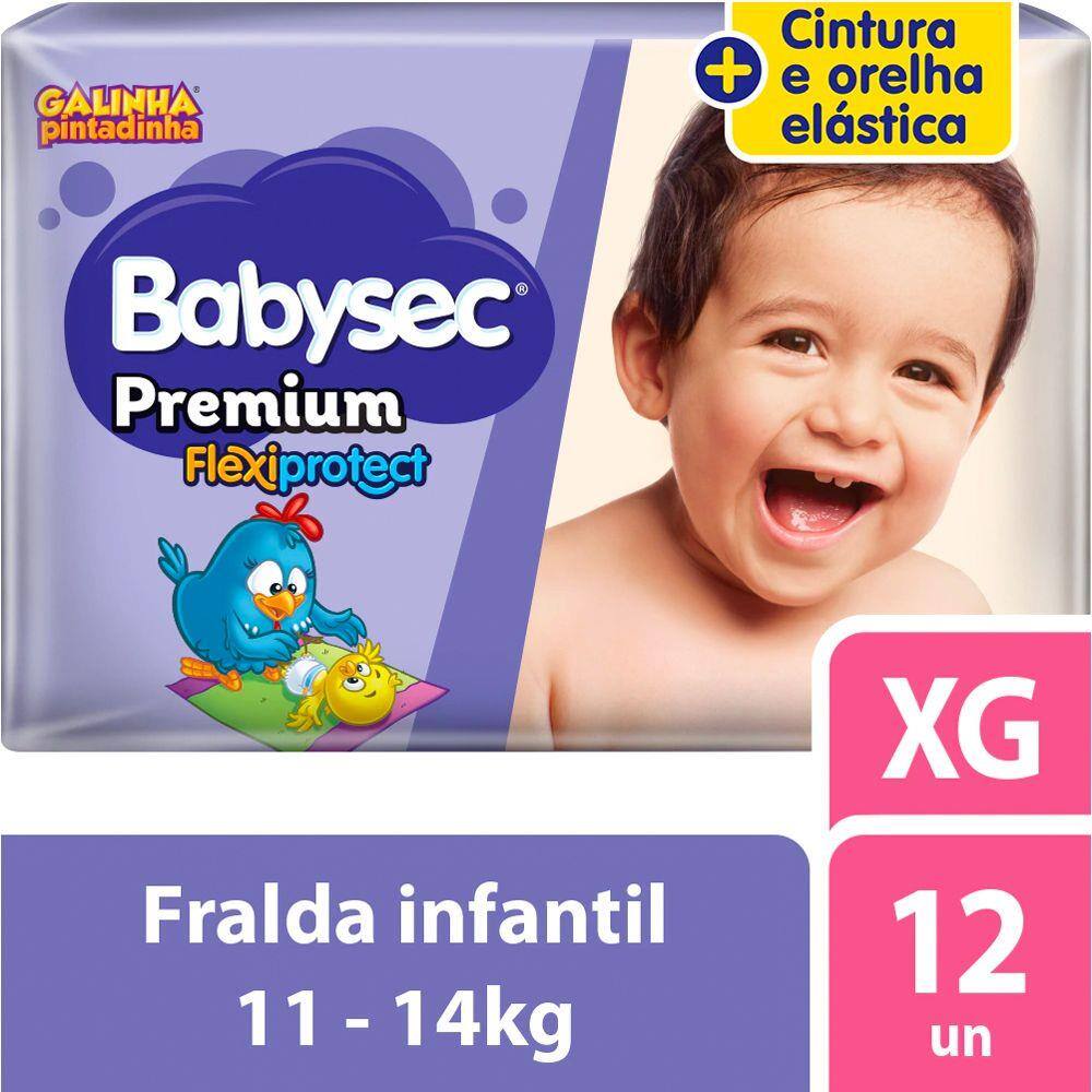 Fralda Descartável Babysec Galinha Pintadinha Premium XG 12 Unidades