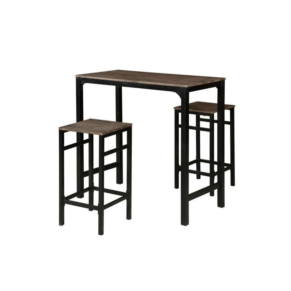 Conjunto de Mesa Bistrô com 2 Banquetas Córdoba Marrom e Preto 100 cm