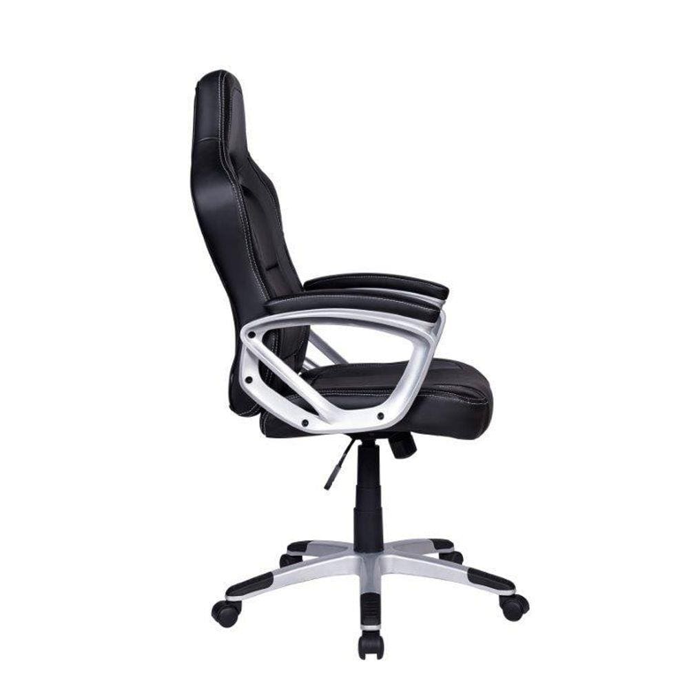 Cadeira Gamer Pel-3007 Couro Sintético Preta/Cinza - Pelegrin